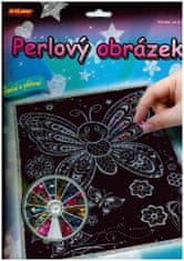 shumee Perlový obrázek 200ks barevných perel 20,3x25,4cm asst 3 druhy na kartě