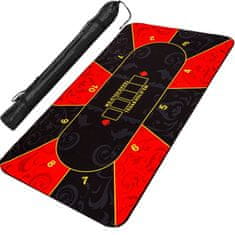 Greatstore Skladacia pokerová podložka, červená/čierna, 200 x 90 cm