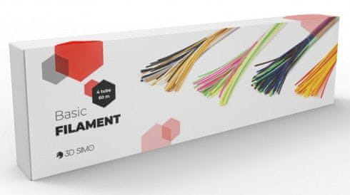 3Dsimo Filament 60m (Basic) - PCL rôzne farby (4 tuby)