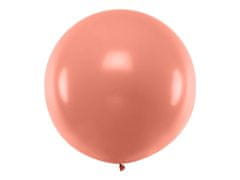 PartyDeco Balón veľký metalický ružovo-zlatý 1m
