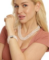 JwL Luxury Pearls Trojradový náramok z pravých bielych perál JL0668