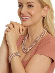 JwL Luxury Pearls Pôvabný trojradové náhrdelník z pravých ružových riečnych perál JL0671