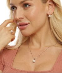 JwL Luxury Pearls Nežný strieborný prsteň s pravou bielou perlou JL0677 (Obvod 54 mm)