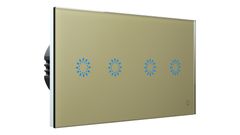 HEVOLTA Glasense sklenený 2-panel 2 + 2 tlačidlový, Champagnium Gold