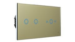 HEVOLTA Glasense sklenený 2-panel 2 tlačidlo + žalúzie, Champagnium Gold