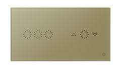 HEVOLTA Glasense sklenený 2-panel 3 tlačidlo + žalúzie, Champagnium Gold