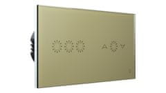 HEVOLTA Glasense sklenený 2-panel 3 tlačidlo + žalúzie, Champagnium Gold