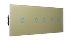 HEVOLTA Glasense sklenený 3-panel 1+2+2 tlačidlový, Champagnium Gold
