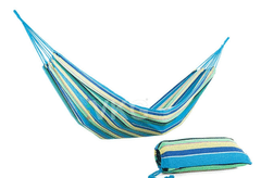 Hojdacia bavlnená skladacia sieť, zeleno-modrá, 260x80 cm T-018