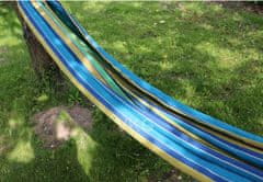 Hojdacia bavlnená skladacia sieť, zeleno-modrá, 260x80 cm T-018