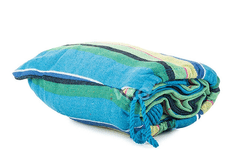 Hojdacia bavlnená sieť, modro-zelená, dvojitá - 270x150 cm T-154