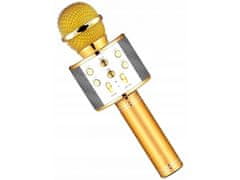 Karaoke bluetooth mikrofón s reproduktorom, zlatá E-227-GO
