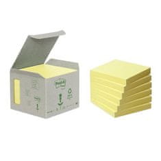 3M Samolepiace bloček "Nature", žltá, 76 x 76 mm, 6x 100 listov, recyklovaný, 7100172252