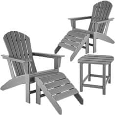 tectake 2 záhradné stoličky s 2 podnožkami a stôl odolný voči poveternostným vplyvom - svetlo šedá