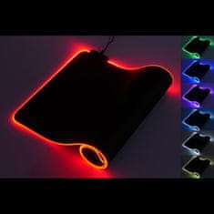 MG herná podložka pod myš, RGB LED, 80x30 cm, čierna