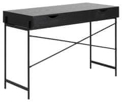 Design Scandinavia Pracovný stôl Angus, 110 cm, MDF, čierna