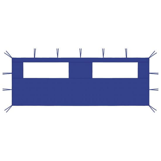 Vidaxl Bočná stena altánku s oknami 6x2 m modrá