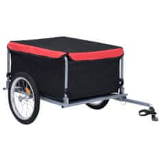 Vidaxl Nákladný vozík za bicykel čierno-červený 65 kg