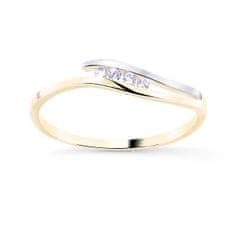 Cutie Diamonds Krásny bicolor prsteň zo zlata s briliantmi DZ8026-00-X-1 (Obvod 52 mm)