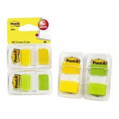 3M Samolepiace záložky so zásobníkom, žltá a zelená, 25 x 43 mm, 2x 50 listov, 7100134797