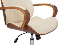 BHM Germany Kancelárska stolička Melilla, syntetická koža, orech / krémová