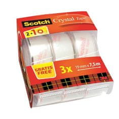 3M Lepiaca páska s odvíjačom "Crystal", 2+1 zadarmo, 19 mm x 7,5 m, UU004246185