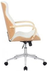 BHM Germany Kancelárska stolička Melilla, syntetická koža, prírodná / biela