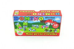 shumee Domino Moje první zvířátka dřevo společenská hra 28ks v krabičce 17x9x3,5cm MPZ