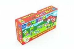 Greatstore Domino Moje první zvířátka dřevo společenská hra 28ks v krabičce 17x9x3,5cm MPZ