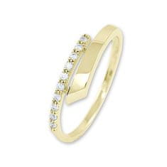 Brilio Nežný dámsky prsteň zo žltého zlata s kryštálmi 229 001 00857 (Obvod 58 mm)