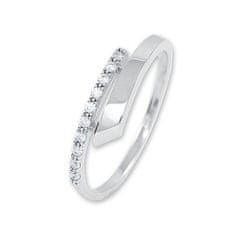 Brilio Silver Nežný strieborný prsteň s kryštálmi 426 001 00573 04 (Obvod 55 mm)