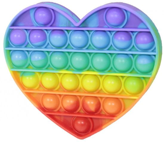 Teddies Bubble pops Praskajúce bubliny antistresová spoločenská hra srdce dúha
