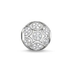 Thomas Sabo Korálka "Iskrivý kruh" , K0147-051-14, Karma Beads, 925 Sterling silver, zirconia white