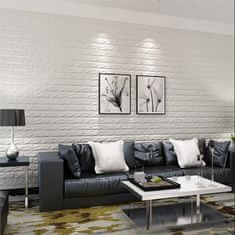 Netscroll Samolepiace 3D nálepky na stenu, tapety s efektom bielej tehly, 5 ks, 77x70 cm, reliéfna štruktúra, vodeodolné tapety, jednoduchá montáž, 3DBrickWall