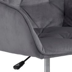 Design Scandinavia Kancelárska stolička Brooke, zamat, tmavo šedá