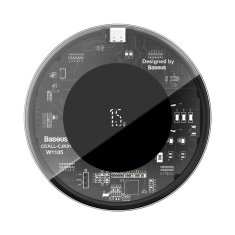 BASEUS Simple bezdrôtová nabíjačka 15 W (verzia s Type-C konektorom) WXJK-BA02, transparentná