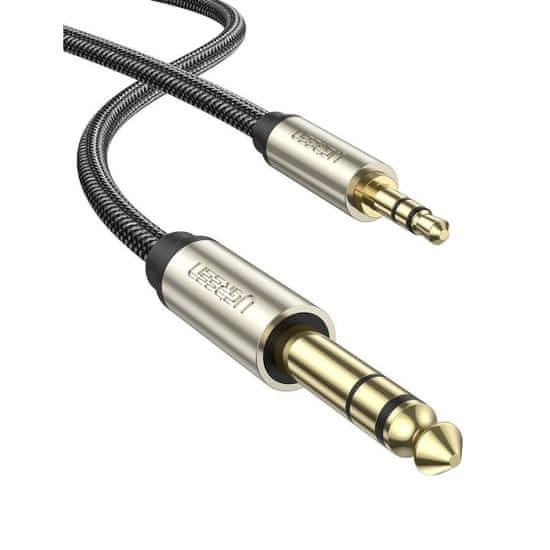 Ugreen AV127 audio kábel 3.5mm jack - 6.35mm jack 10m, TRS, M/F, šedý