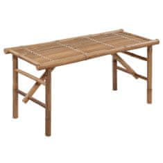 Vidaxl Skladacia záhradná lavička s podložkou 118 cm, bambus