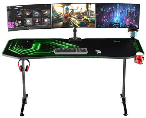 Stôl Arozzi Arena Gaming Desk, čierna / červená (ARENA-RED) Herná, cable management mikrovlákno protisklz