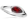 Elegantný strieborný prsteň s červeným granátom RG000 (Obvod 52 mm)