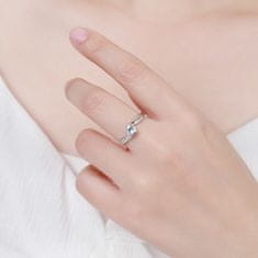 MOISS Elegantný strieborný prsteň s čírymi zirkónmi R00005 (Obvod 48 mm)