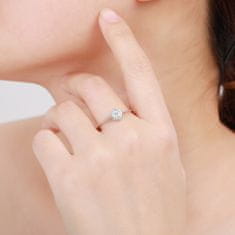 MOISS Luxusný strieborný prsteň s čírymi zirkónmi R00020 (Obvod 52 mm)