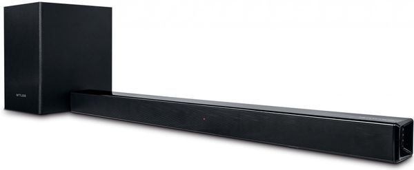 elegantný soundbar k TV muse M-1750SBT Bluetooth aux in rca optický vstup pripevnenie na stenu externý subwoofer extra hudobný výkon 150 W