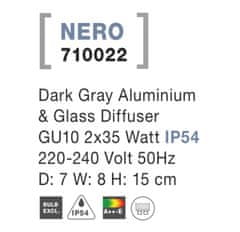 Greatstore Nástenné osvetlenie Nova Luce Nero R, 15 cm