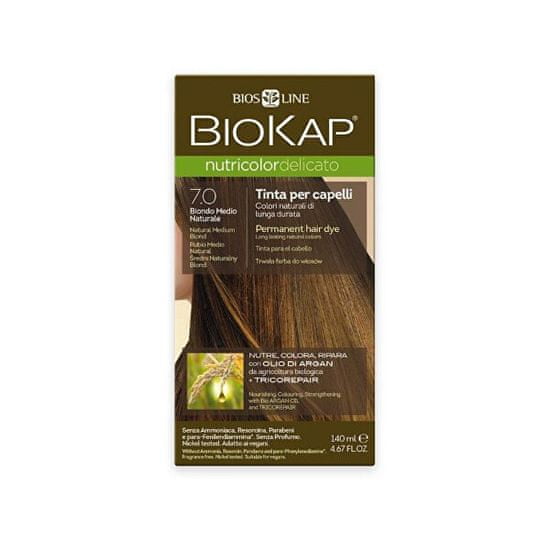 BioKap Nutricolor Delicato - Farba na vlasy 7.0 Blond prírodný stredný 140 ml
