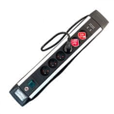 Predlžovací kábel 6-zásuvkový, Premium-Alu-Line s USB nabíjačkou 3m 3m