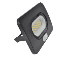 Tracon Electric LED SMD reflektor čierny s čidlom 50W - neutrálna biela 50W