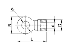 Neizolované CU káblové oká lisovacie 1,5mm² 1,5mm2 / M4 30 ks