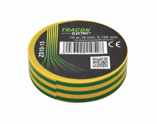Páska izolačná zeleno-žltá 10mx15mm 10mx15mm 10 ks