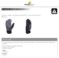 Zateplené pracovné rukavice BOROK VV903 07 07